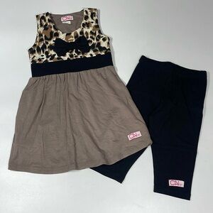 NEW Matching Mommy & Me Dress Animal Print Sleeveless Dress w Leggings Girls